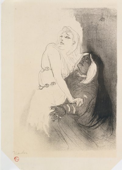 Sarah Bernhardt in Phèdre door Henri de Toulouse Lautrec